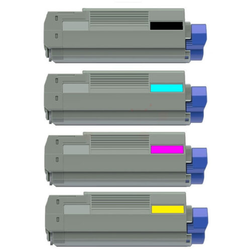 Alternativ Toner Set kompatibel zu OKI 43324424 - 43324421 / C5800 / C5900 schwarz, cyan, magenta, gelb (4 Stück)