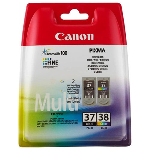 Original Canon PG-37 & CL-38 / 2145B009 Tinte schwarz, color