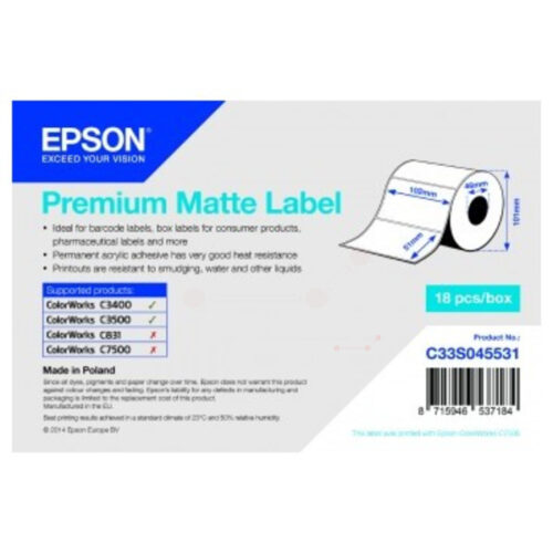 Original Epson C33S045531 Etiketten (102 x 51mm, 650 Stück)