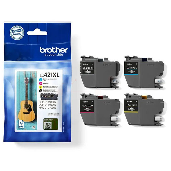 Original Brother LC-421XL / LC-421XLVAL Tinte Multipack schwarz, cyan, magenta, gelb (4 Stück)