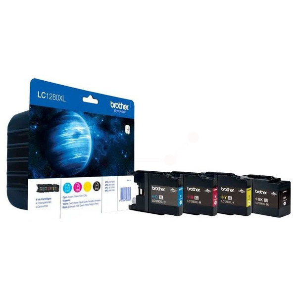 Original Brother LC-1280XLVALBPDR Tinte Multipack schwarz, cyan, magenta, gelb (4 Stück)