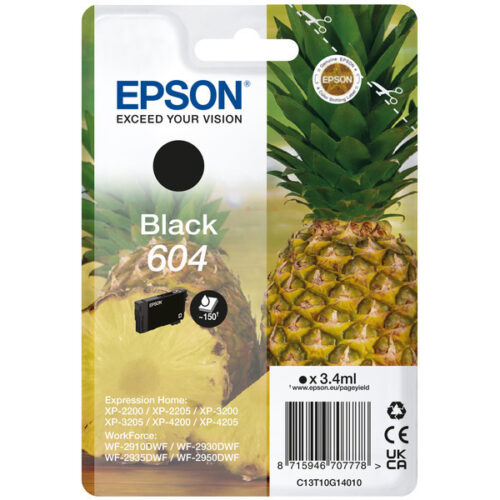 Original Epson 604 / T10G1 / C13T10G14010 Tinte schwarz
