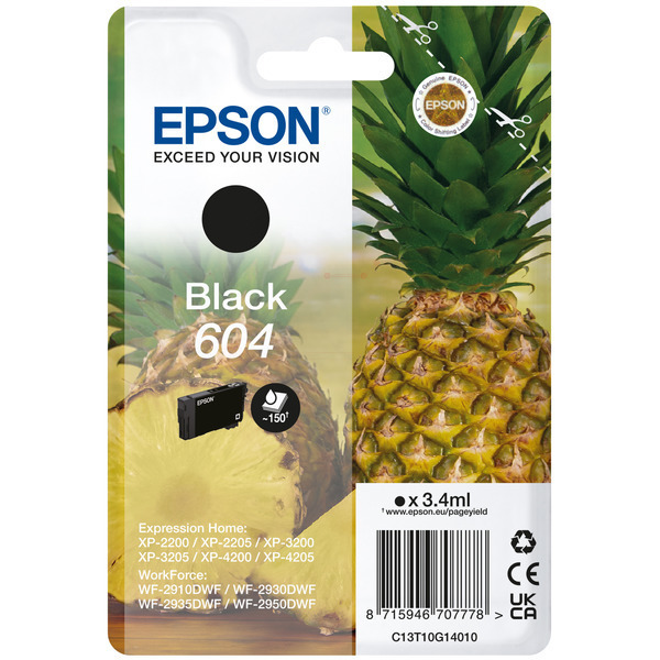 Original Epson 604 / T10G1 / C13T10G14010 Tinte schwarz