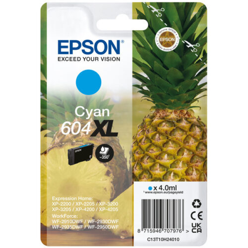 Original Epson 604XL / T10H2 / C13T10H24010 Tinte cyan