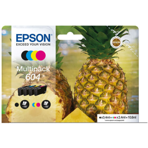 Original Epson 604 / T10G6 / C13T10G64010 / C13T10G64020 Tinte Multipack schwarz, cyan, magenta, gelb (4 Stück)