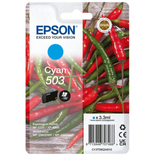Original Epson 503 / T09Q2 / C13T09Q24010 Tinte cyan