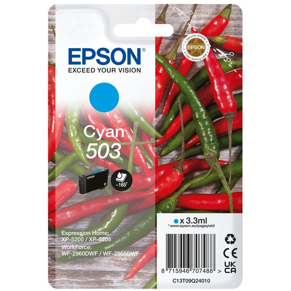 Original Epson 503 / T09Q2 / C13T09Q24010 Tinte cyan