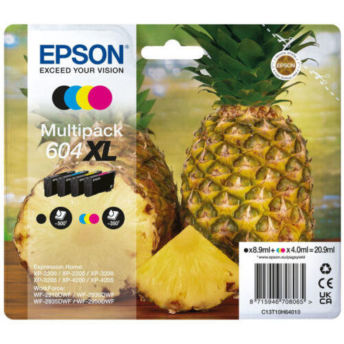 Original Epson 604XL / T10H6 / C13T10H64010 Tinte Multipack schwarz, cyan, magenta, gelb (4 Stück)