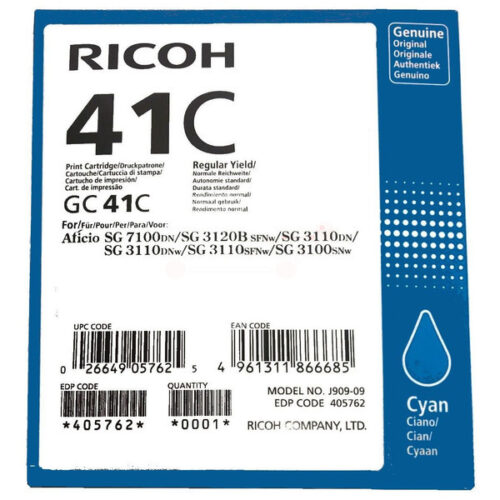 Original Ricoh GC-41 C / 405762 Tinte cyan