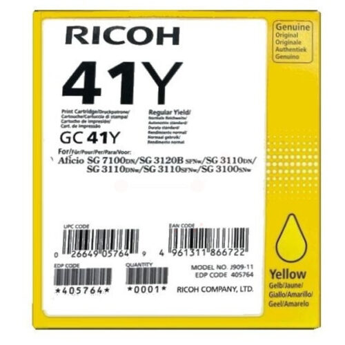 Original Ricoh GC-41 Y / 405764 Tinte gelb