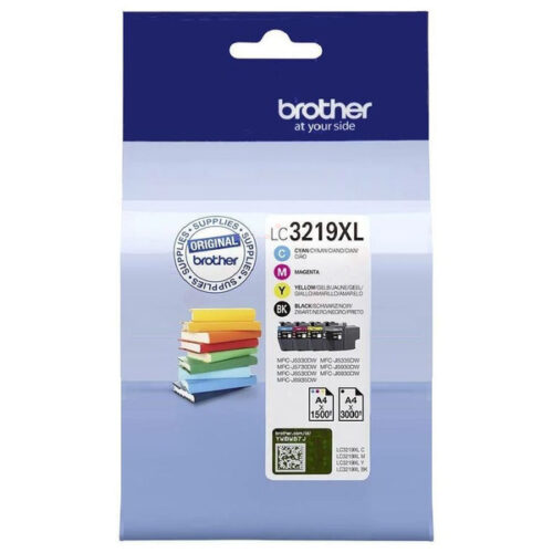 Original Brother LC-3219XLVAL / LC-3219XLVALDR Tinte Multipack schwarz, cyan, magenta, gelb (4 Stück)
