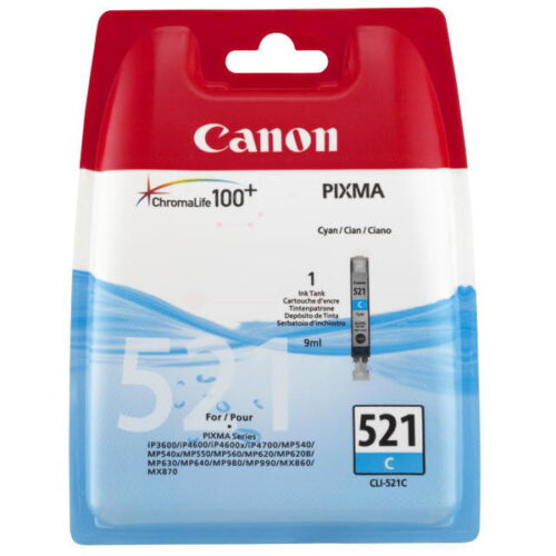 Original Canon CLI-521 C / 2934B001 / 2934B009 Tinte cyan
