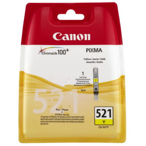 Original Canon CLI-521 Y / 2936B001 / 2936B008 Tinte gelb