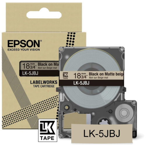 Original Epson LK-5JBJ / C53S672091 Schriftband schwarz auf matt beige (18mm x 8m)