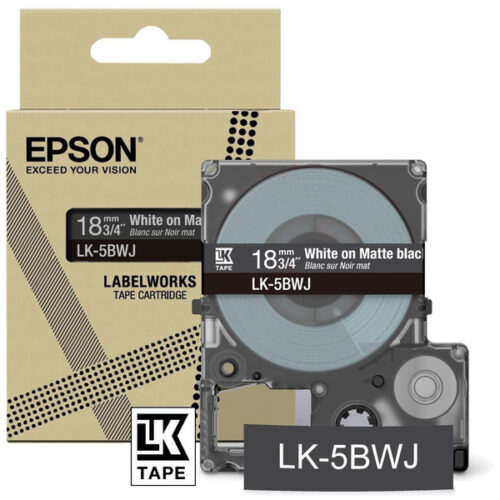 Original Epson LK-5BWJ / C53S672083 Schriftband weiß auf matt schwarz (18mm x 8m)