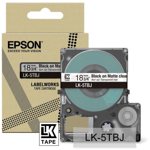 Original Epson LK-5TBJ / C53S672066 Schriftband schwarz auf transparent (18mm x 8m)