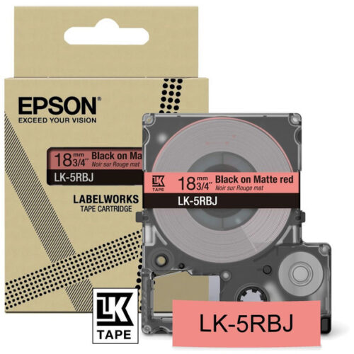 Original Epson LK-5RBJ / C53S672072 Schriftband schwarz auf matt rot (18mm x 8m)