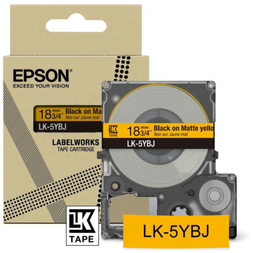Original Epson LK-5YBJ / C53S672075 Schriftband schwarz auf matt gelb (18mm x 8m)