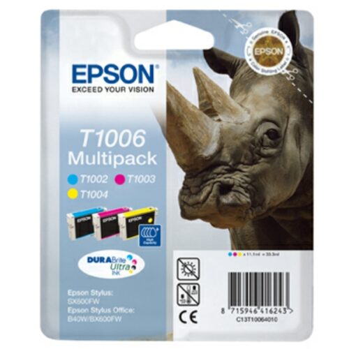 Original Epson T1006 / C13T10064010 / C13T10064020 Tinte Multipack cyan, magenta, gelb (3 Stück)