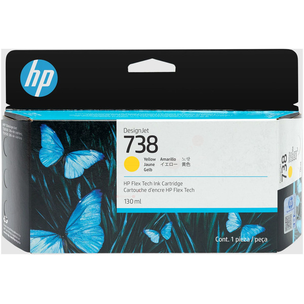 Original HP 738 / 498N7A Tinte gelb