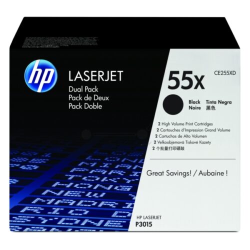 Original HP 55X / CE255XD Toner Doppelpack schwarz (2 Stück)
