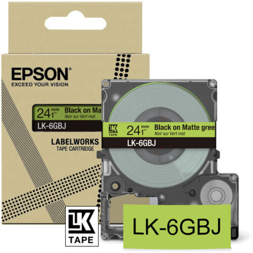 Original Epson LK-6GBJ / C53S672079 Schriftband schwarz auf matt grün (24mm x 8m)