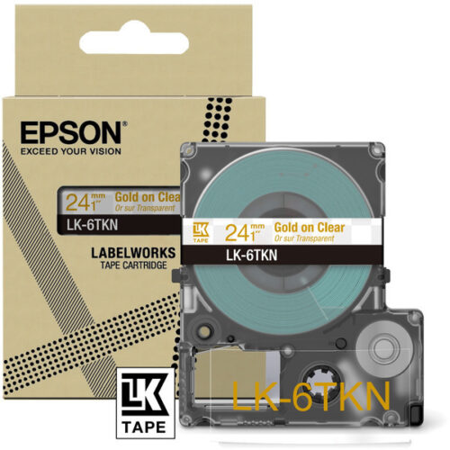 Original Epson LK-6TKN / C53S672098 Schriftband gold auf transparent (24mm x 8m)