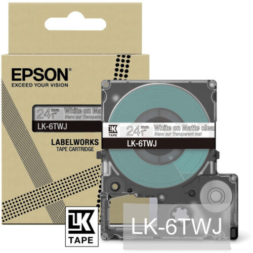 Original Epson LK-6TWJ / C53S672070 Schriftband weiß auf matt schwarz (24mm x 8m)
