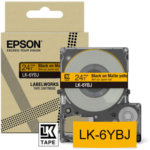 Original Epson LK-6YBJ / C53S672076 Schriftband schwarz auf matt gelb (24mm x 8m)