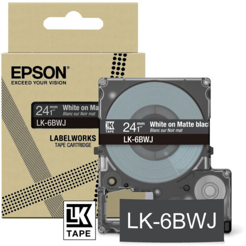 Original Epson LK-6BWJ / C53S672084 Schriftband weiß auf matt schwarz (24mm x 8m)