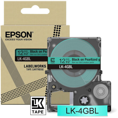 Original Epson LK-4GBL / C53S672102 Schriftband schwarz auf pearl grün (12mm x 8m)