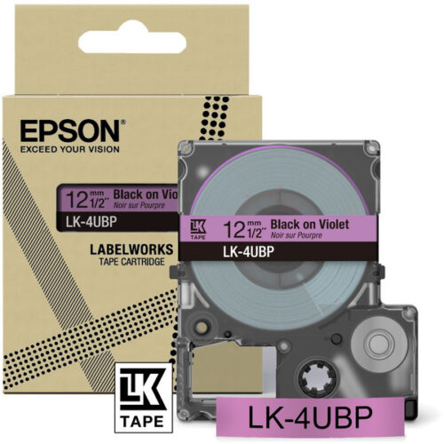 Original Epson LK-4UBP / C53S672101 Schriftband schwarz auf lila (12mm x 8m)