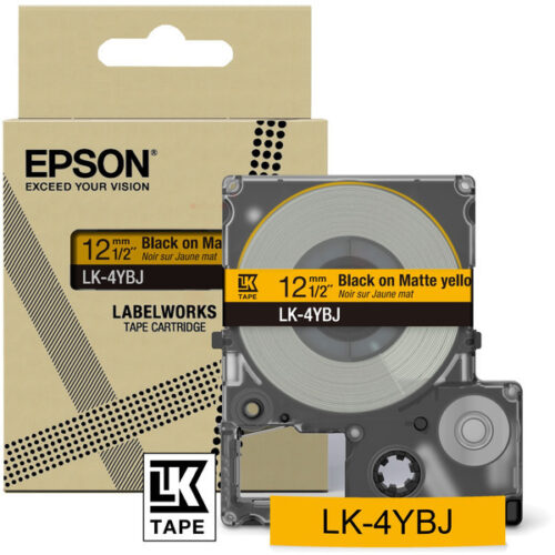 Original Epson LK-4YBJ / C53S672074 Schriftband schwarz auf matt gelb (12mm x 8m)