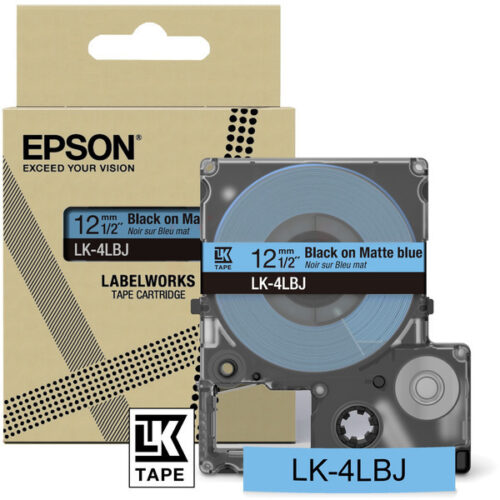Original Epson LK-4LBJ / C53S672080 Schriftband schwarz auf matt blau (12mm x 8m)