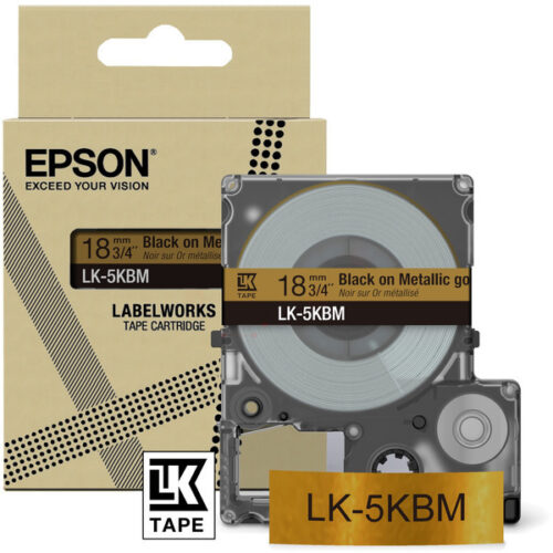 Original Epson LK-5KBM / C53S672093 Schriftband schwarz auf metallic gold (18mm x 8m)