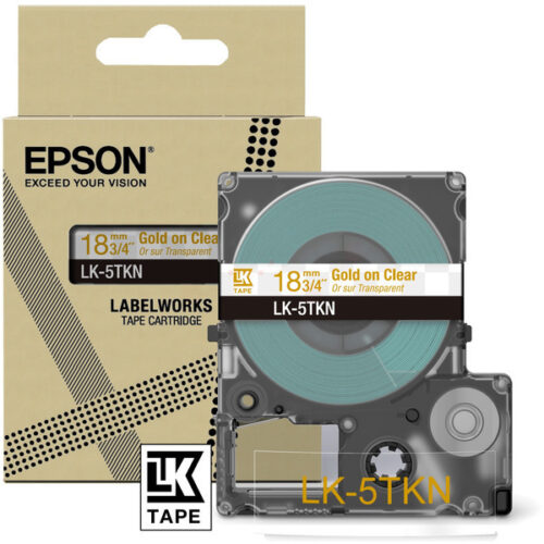 Original Epson LK-5TKN / C53S672097 Schriftband gold auf transparent (18mm x 8m)