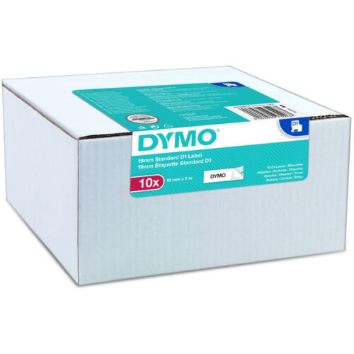 Original Dymo 2093096 Etiketten Sparset schwarz auf weiß (10 Stück) (9mm x 7m)