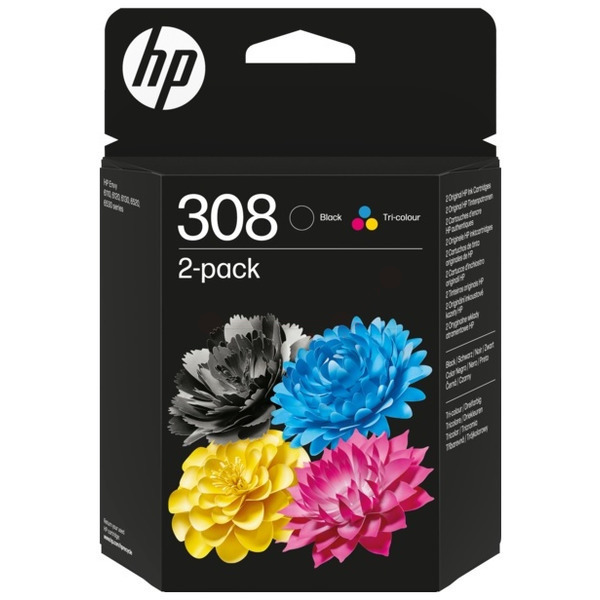 Original HP 308 / 6L6S6UE Tinte Multipack schwarz, color (2 Stück)