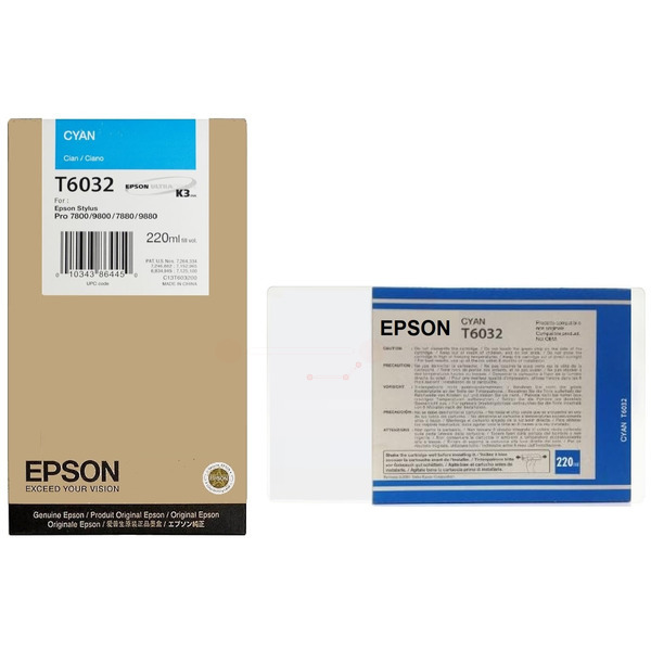 Original Epson T6032 / C13T603200 Tinte cyan