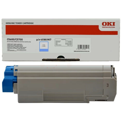 Original OKI 43381907 Toner cyan