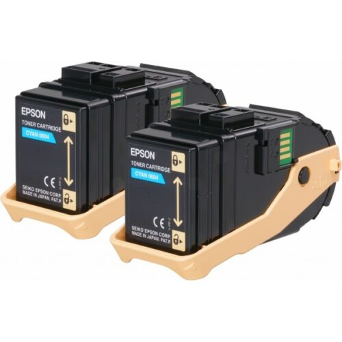 Original Epson 0608 / C13S050608 / S050608 Toner Doppelpack cyan (2 Stück)