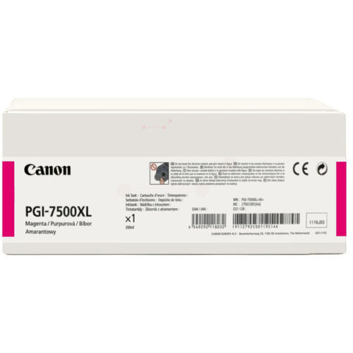 Original Canon PGI-7500XLM / 2792C001 Tinte magenta