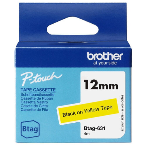 Original Brother Btag-631 Schriftband schwarz auf gelb (12mm x 4m)