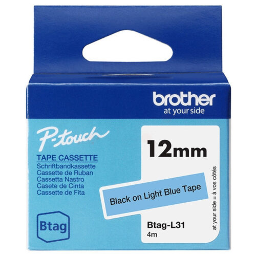 Original Brother Btag-L31 Schriftband schwarz auf hellblau (12mm x 4m)
