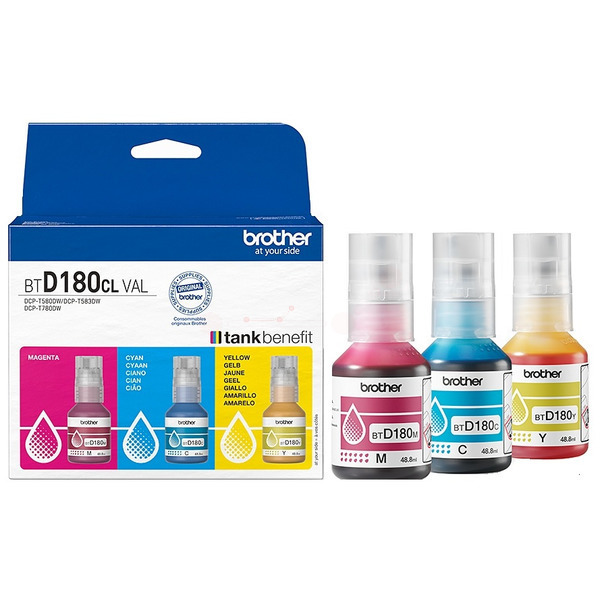 Original Brother BT-D180CLVAL Tinten cyan, magenta, gelb (3 Stück)