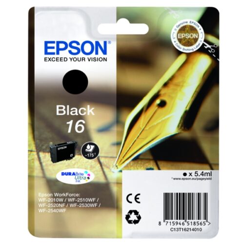 Original Epson 16 / T1621 / C13T16214012 / C13T16214022 Tinte schwarz