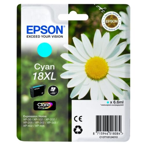 Original Epson 18XL / T1812 / C13T18124012 / C13T18124022 Tinte cyan