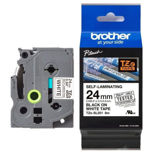 Original Brother TZe-SL251 Schriftband schwarz auf weiß (24mm x 8m)