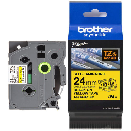 Original Brother TZe-SL651 Schriftband schwarz auf gelb (24mm x 8m)