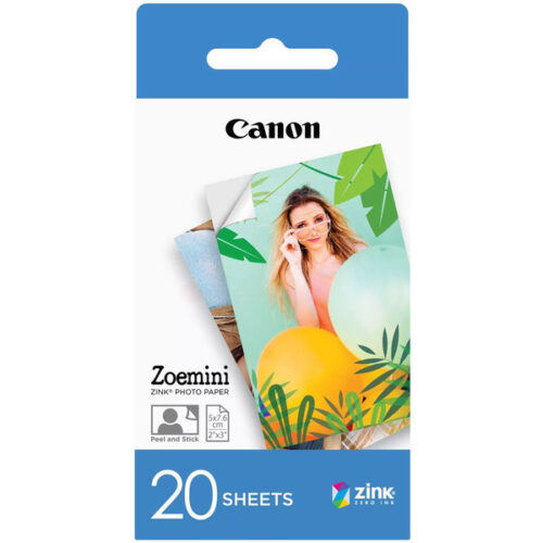 Canon Zoemini / 3214C002 Zink Fotopapier weiß (5 x 7,6cm, 2''x 3'', 20 Blatt)